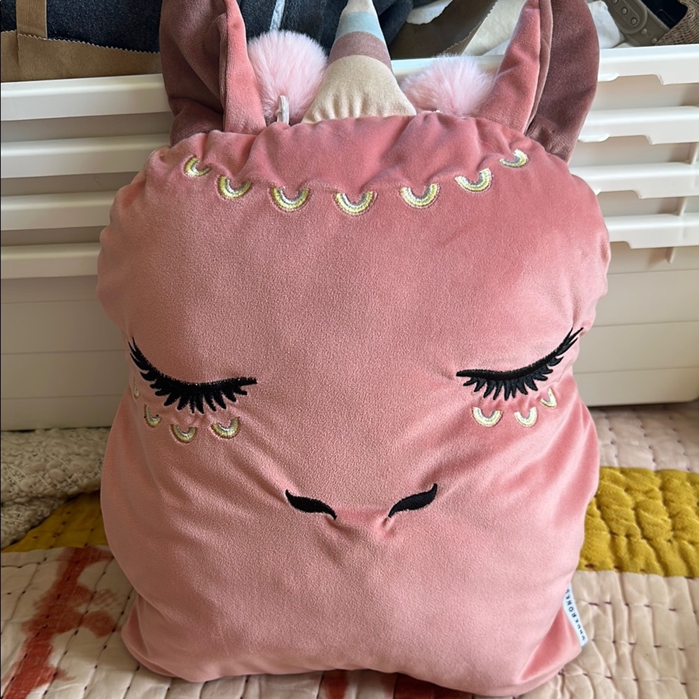 Pink Unicorn Pillow and Blanket